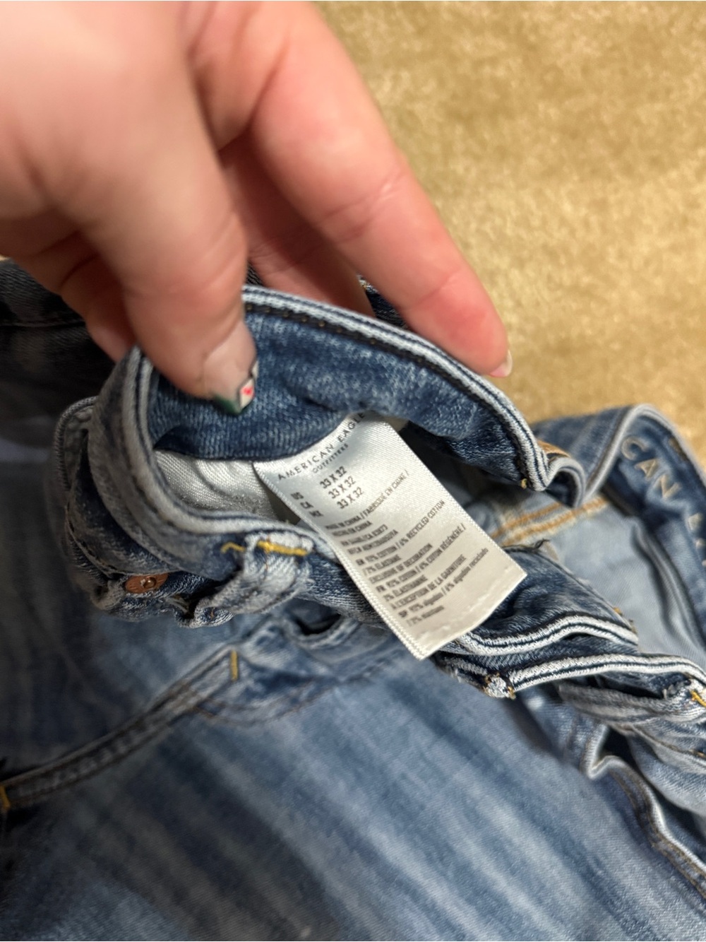American Eagle Light Wash Straight Leg Jeans - Blue - Picture 4 of 6